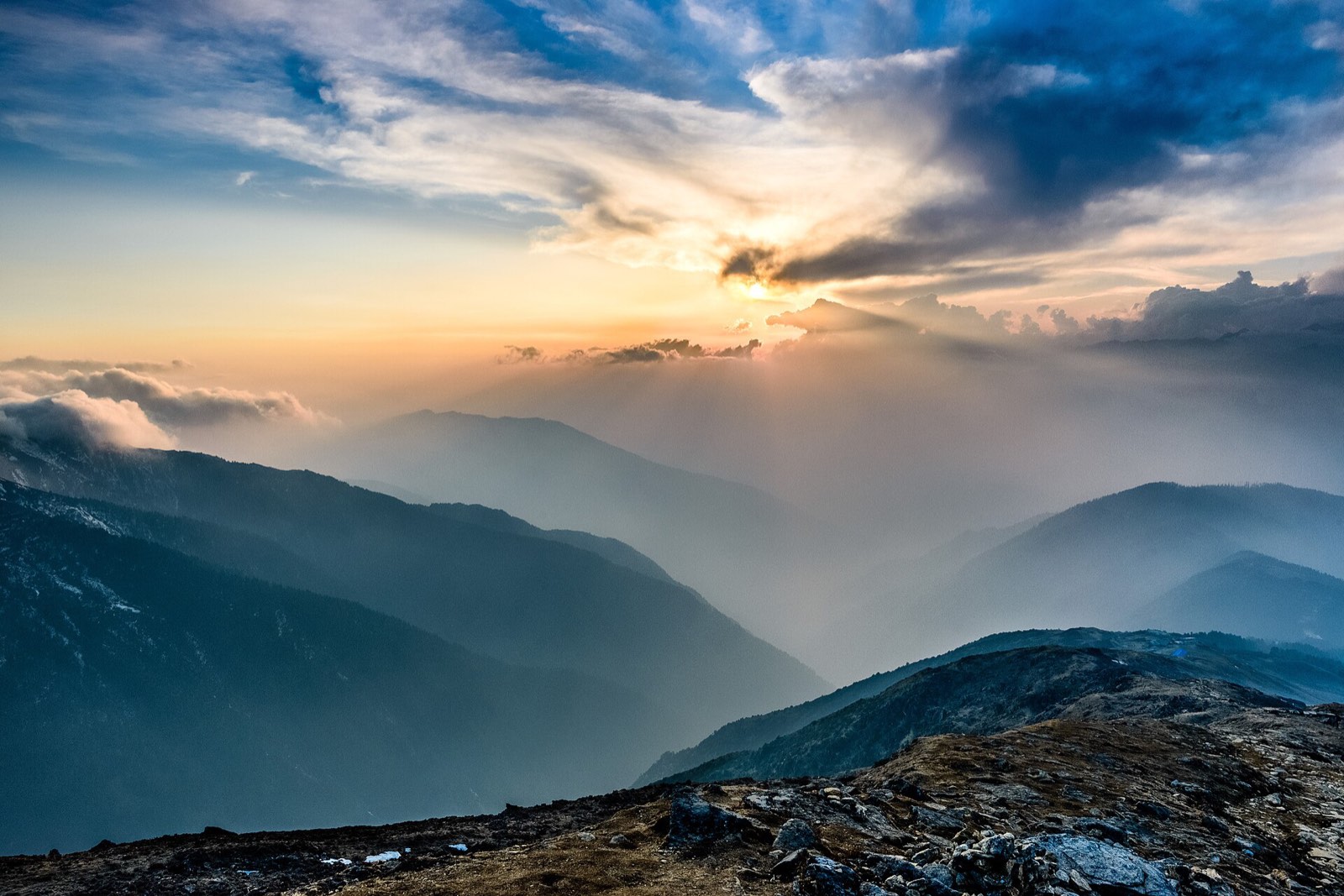 Sunset over the Himalayas